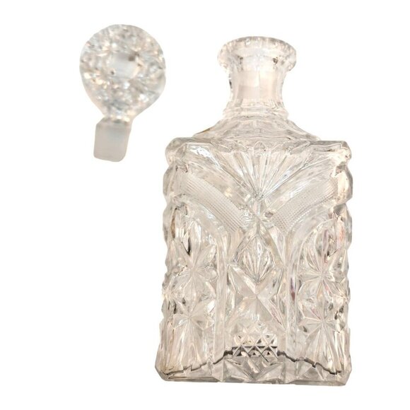 24% Lead Crystal Decanter With Stopper Made In West Germany Square Bottle - Picture 9 of 12
